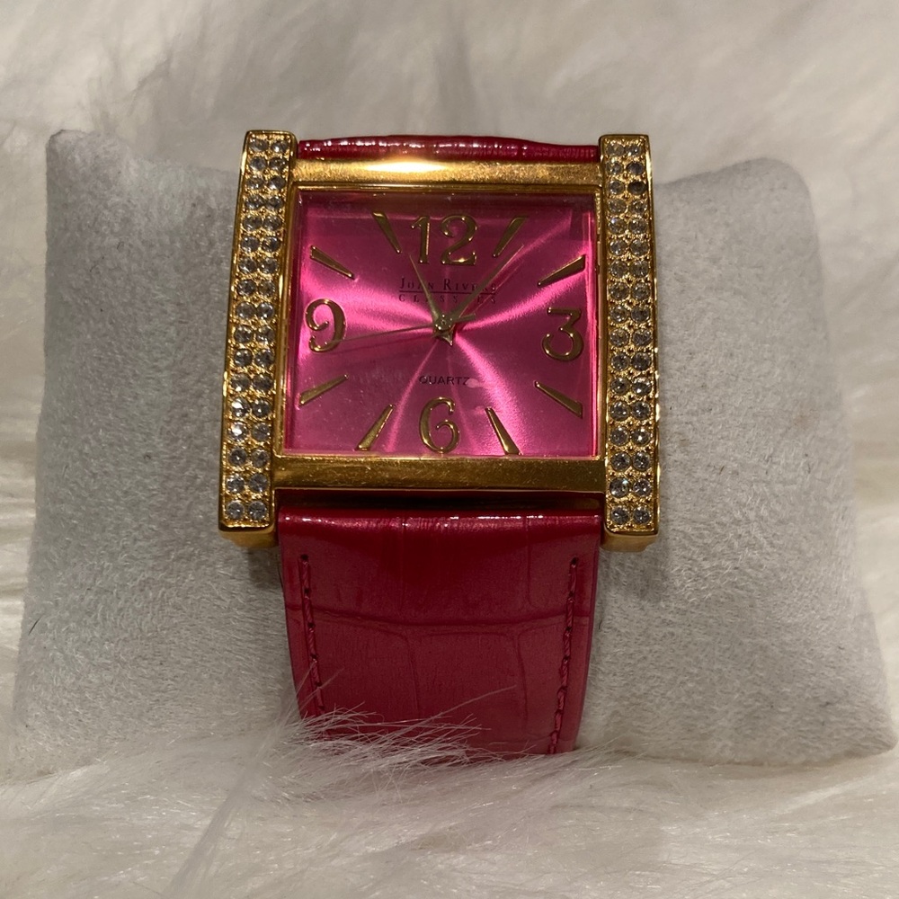 Joan Rivers Pink and Gold Crystal Women's Watch